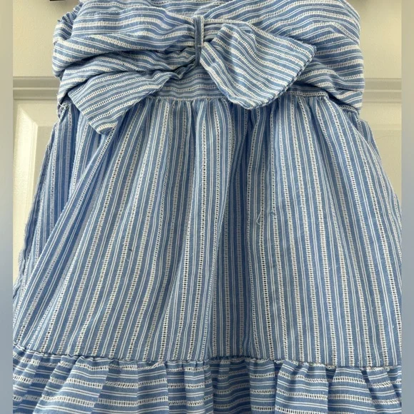 Mayoral Girls Blue & White Stripe Bow Dress Sz 3 - Picture 3 of 8